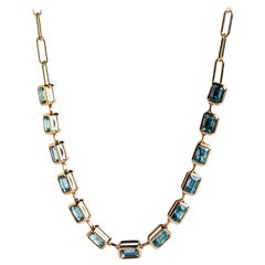 Cambodian brilliant blue zircon necklace
