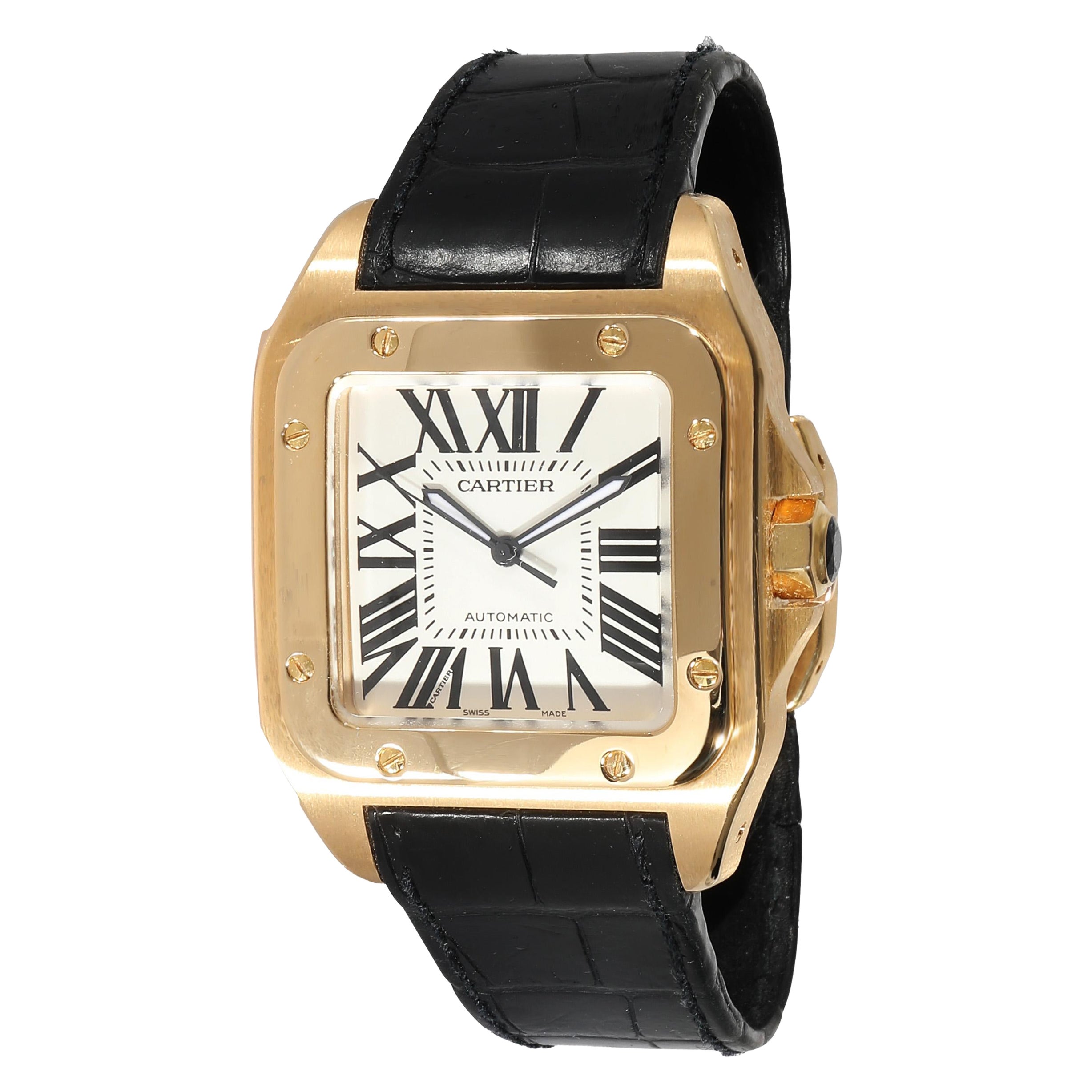Cartier Santos 100 W20071Y1 Men's Watch in 18kt Yellow Gold