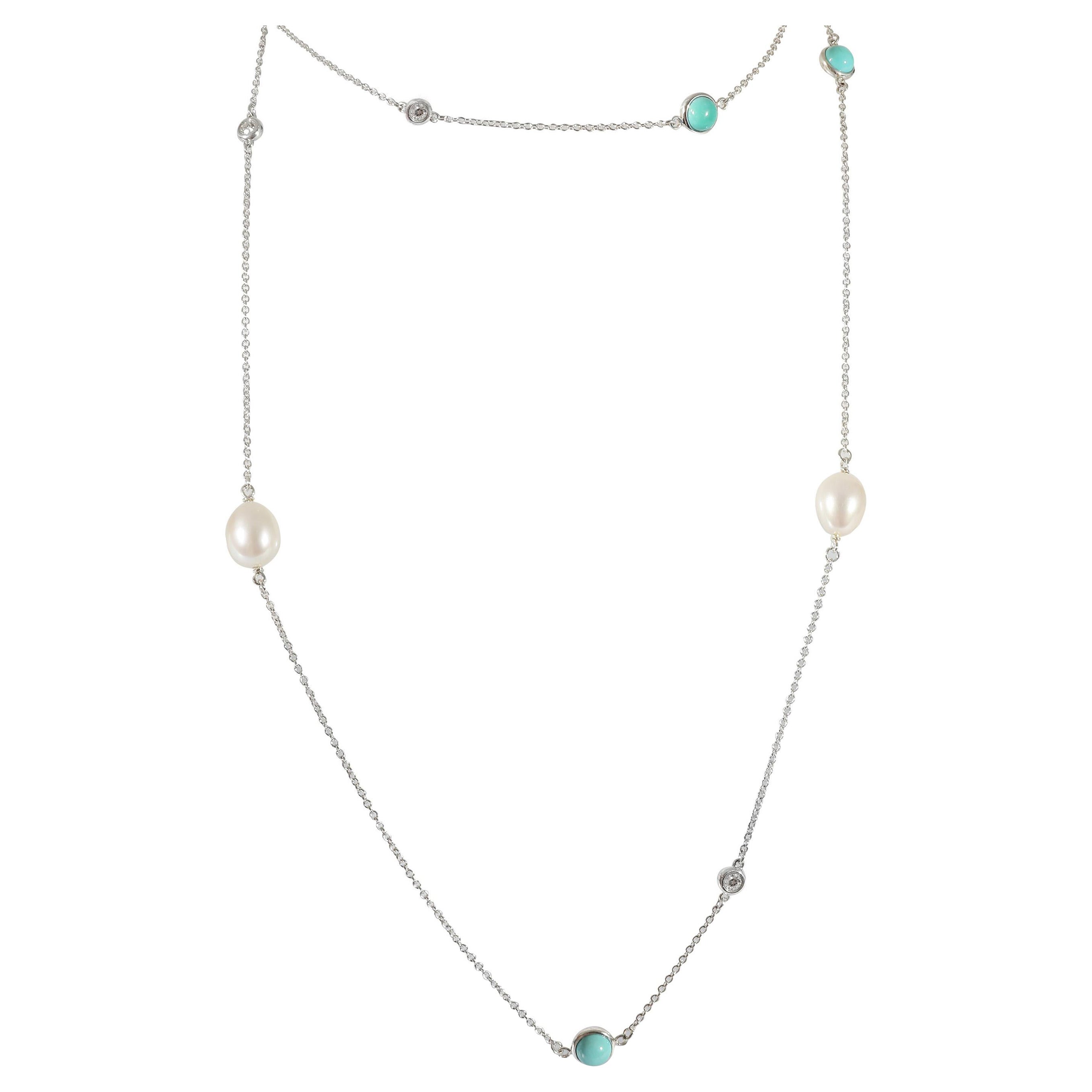 Tiffany & Co. Elsa Peretti Color by the Yard Sprinkle Necklace in Silver 0.2 CTW