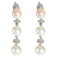 Tiffany & Co. Aria Pearl Earrings with Jackets in Platinum 0.62 CTW