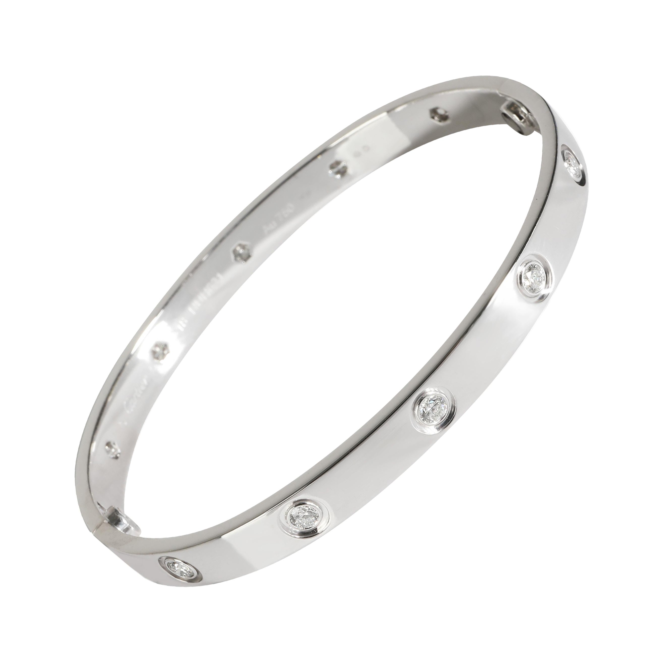 Cartier Love-Armband, 10 Diamanten (Weißgold)