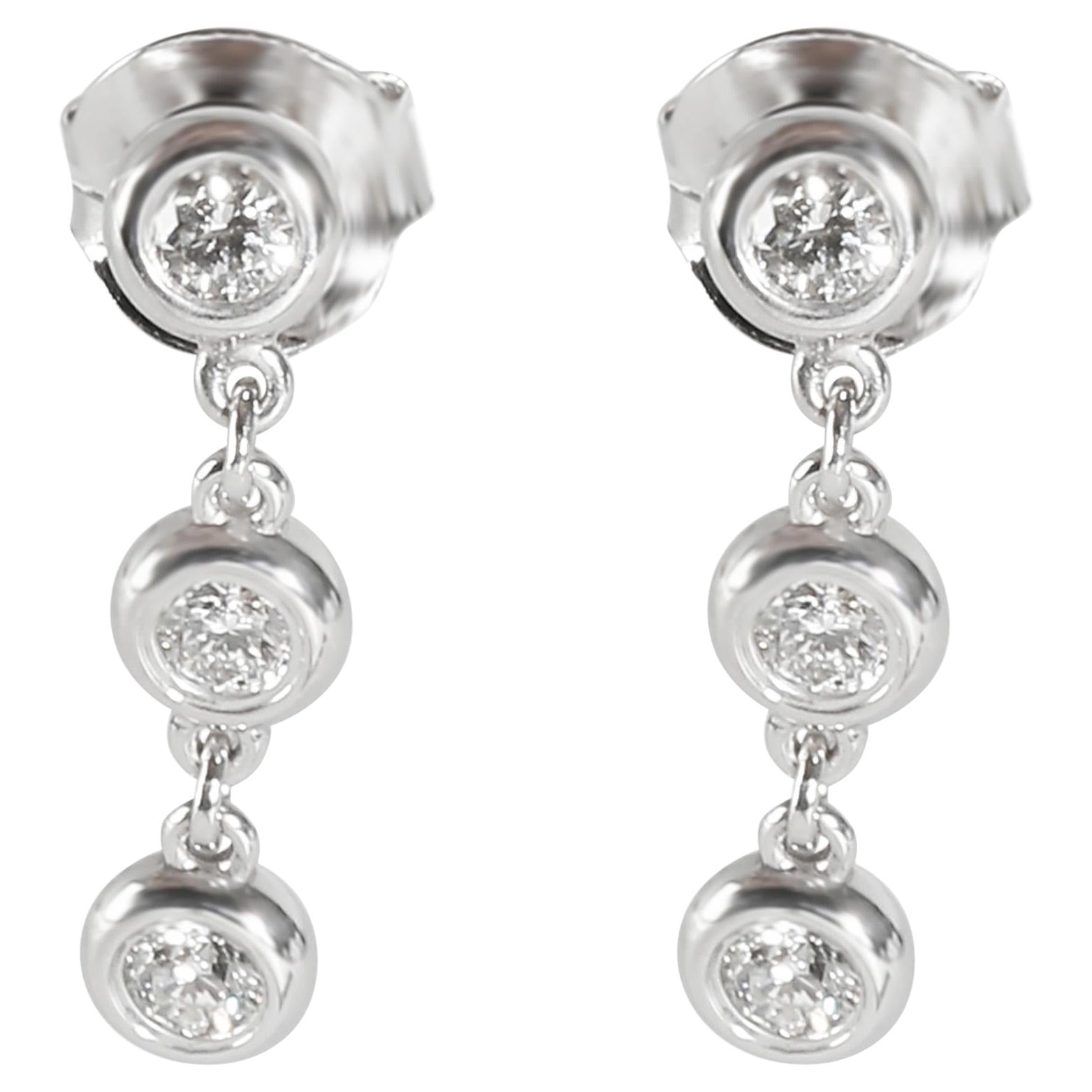Tiffany & Co. Pendientes de gota Elsa Peretti Diamond By The Yard de plata 0,3 qt