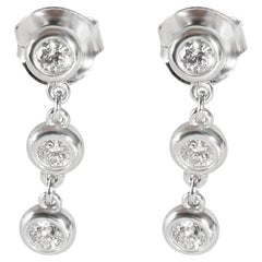 Tiffany & Co. Elsa Peretti Diamond By The Yard Drop Earrings in Silver 0.3 CTW