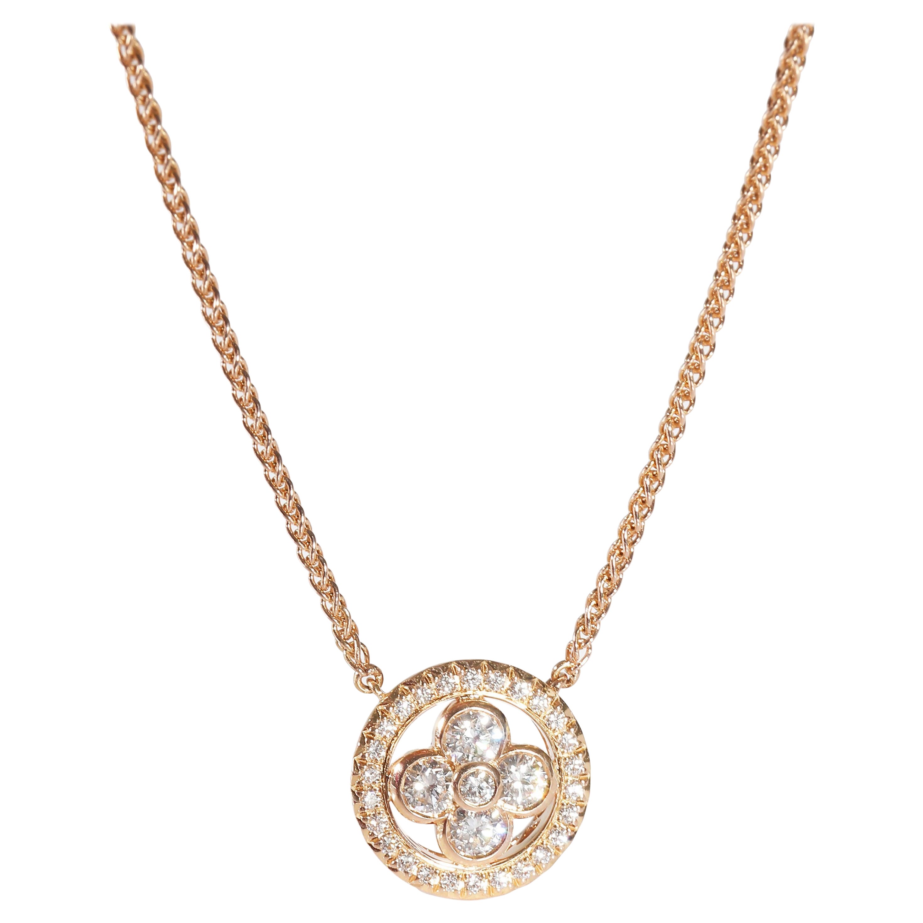 Louis Vuitton Blossom Fashion Pendant in 18k Rose Gold 0.5 CTW