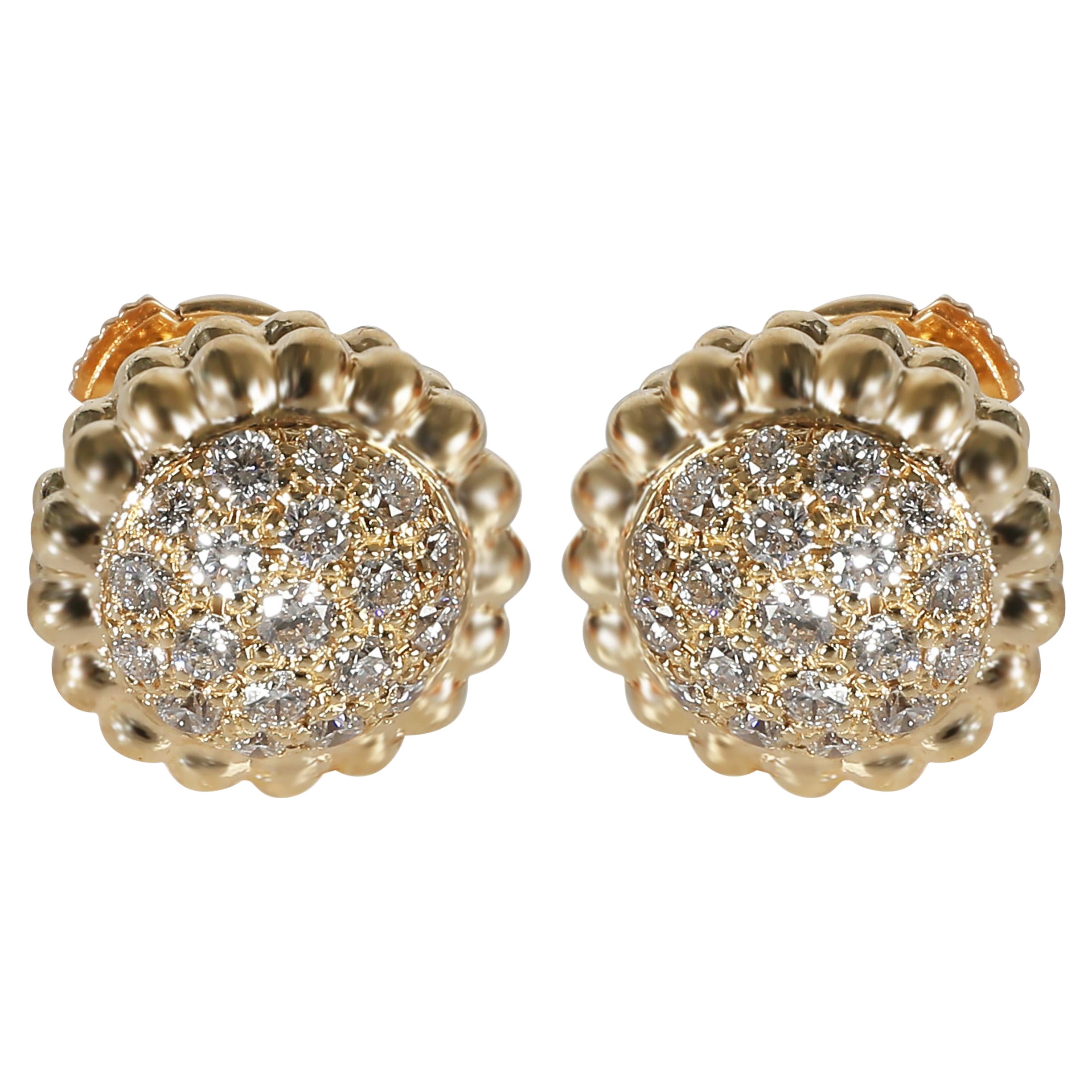 Van Cleef & Arpels Perlee Earrings in 18k Yellow Gold 0.69 CTW For Sale