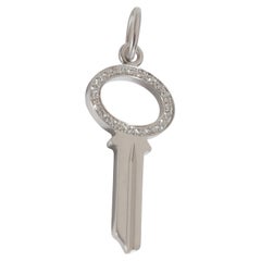 Tiffany & Co. Modern Mini Key Pendant in 18k White Gold 0.05 CTW