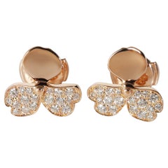 Tiffany & Co. Orecchini con fiori di carta in oro rosa 18 carati 0,3 CTW
