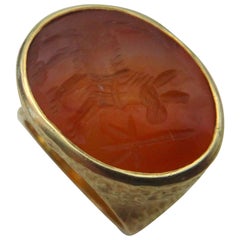 Michael Kneebone Ancient Persian Intaglio Carnelian Textured Ring