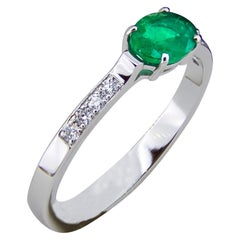 Smaragd und Diamanten 14k Gold Ring
