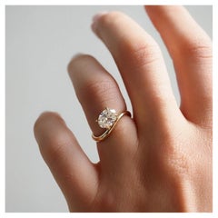 Anello ovale di moissanite in argento 925 Anello nuziale curvo per donne.