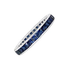 Platinum Band French Cut Sapphire Eternity Band (Approx. 2-Carats), Platinum