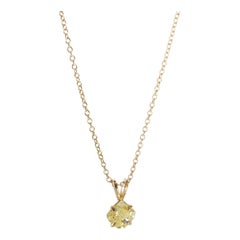 Colgante Solitario de Diamante Amarillo Intenso de Oro Amarillo de 14 K SI2 1,01 CT