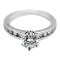 Tiffany & Co. Anillo de compromiso de diamantes en platino G VVS1 1,05 CTW