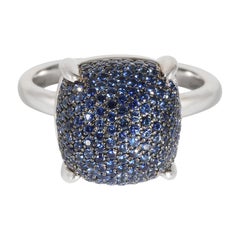 Tiffany & Co. Paloma Picasso Zuckerstack Blauer Saphir-Ring aus 18 Karat Weißgold