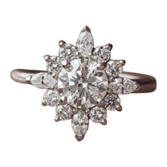 Rundschliff Moissanit Verlobungsring 925 Sterling Silber Handmade Promise Ring.