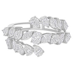 2.15 Carat SI/H Pear Marquise Oval Diamond Ring 14 Karat White Gold Fine Jewelry