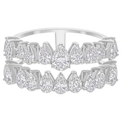 Real 2.31 Carat SI/H Pear Brilliant Cut Diamond Ring 14 Karat White Gold Jewelry