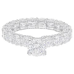 Bague de fiançailles d'éternité en or blanc 14 carats avec diamants de 4,81 carats SI/HI