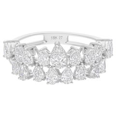 1,58 quilates SI/H Anillo de diamantes talla pera brillante Oro blanco de 14 quilates Joyería fina