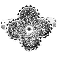 Van Cleef & Arpels Diamond Vintage Alhambra White Gold Ring 8