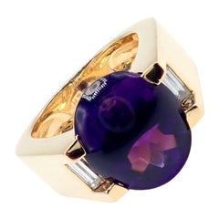 Cartier Tankissi Diamond Large Amethyst Yellow Gold Ring