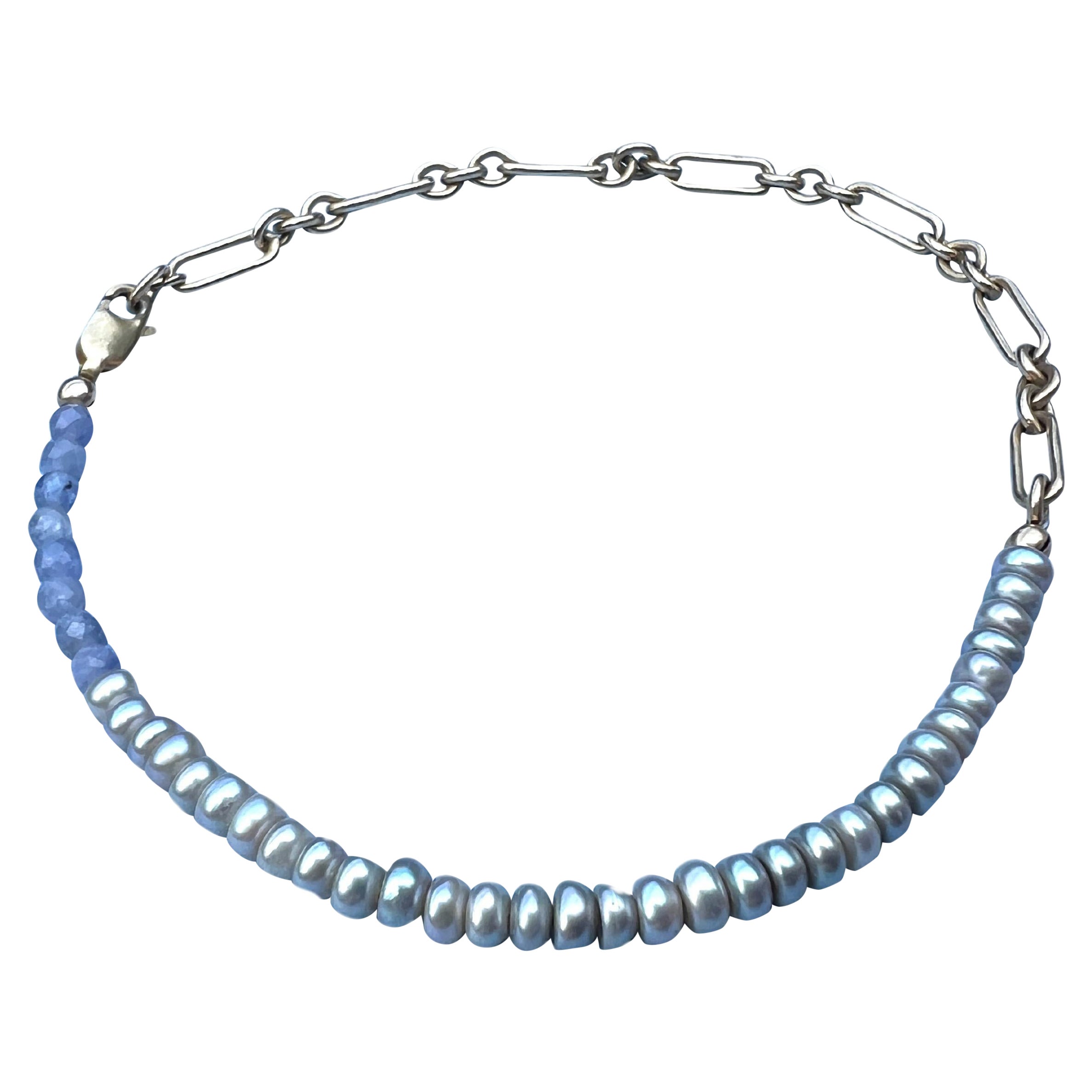 Tansanit Perle Knöchel-Armband Kette
