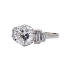 Mid Century 18 Karat White Gold & Diamond Ring