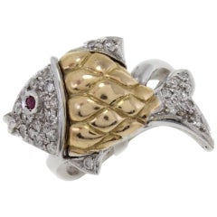 Luise Gold Diamonds Ruby Cocktail Ring