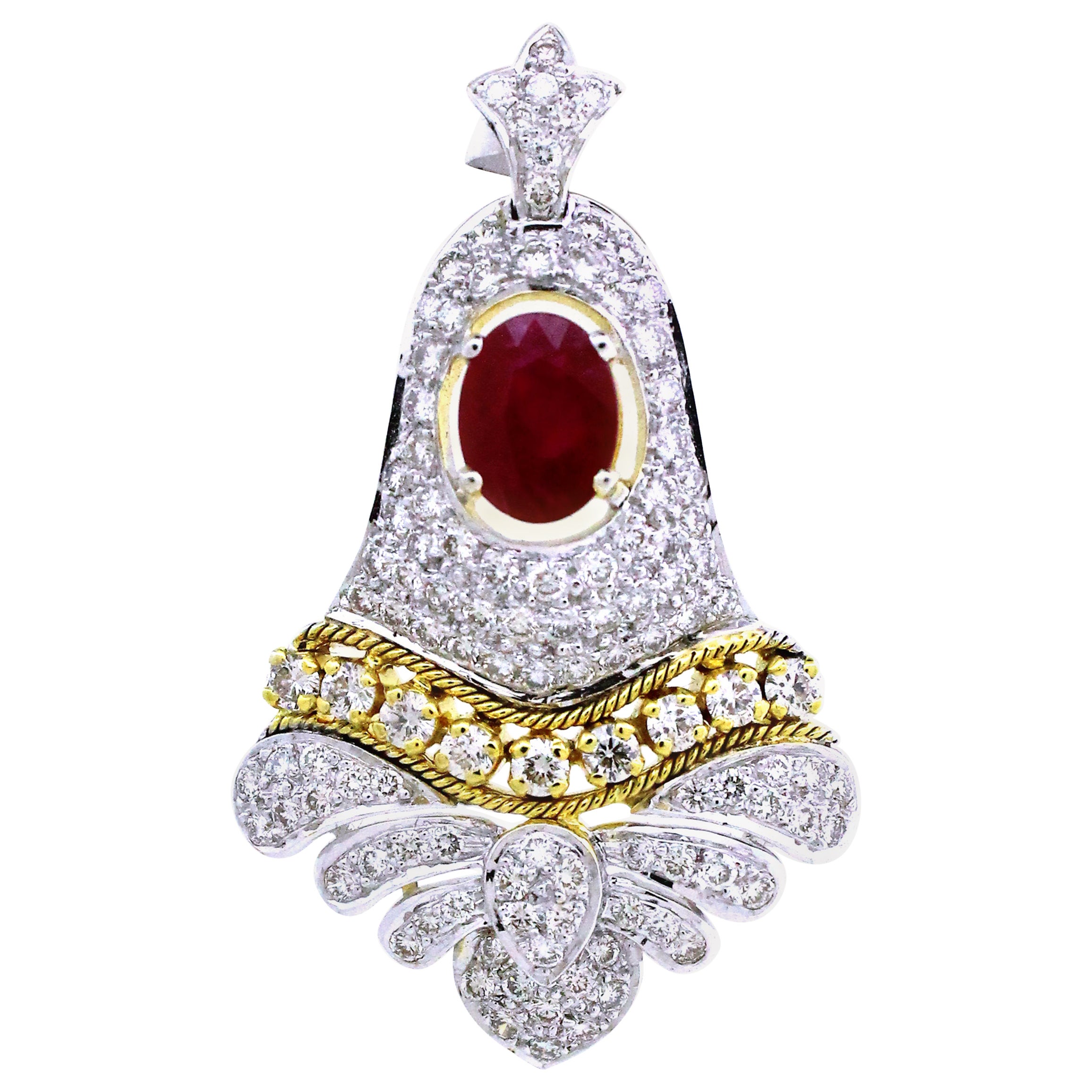 Colgante de diamante rubí