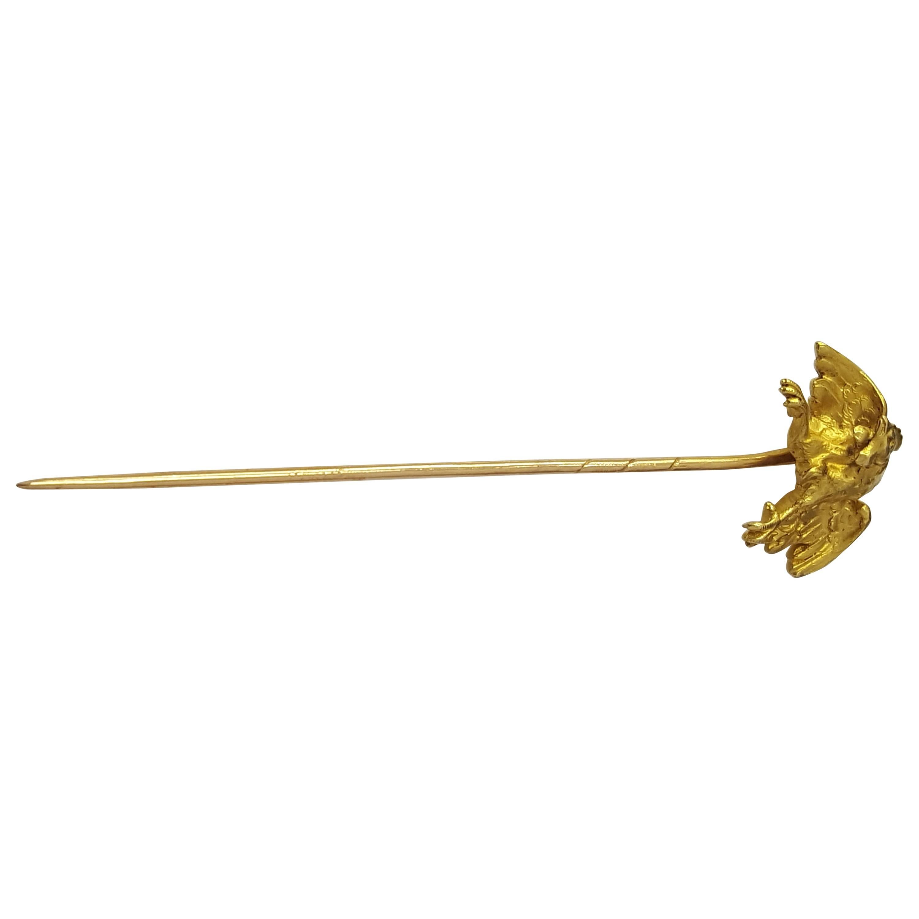 Victorian French Gold "Fighting Rooster" Stick Pin
