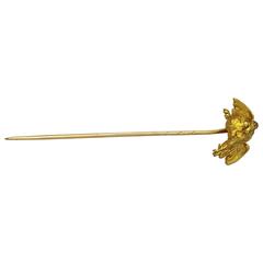 Antique Victorian French Gold "Fighting Rooster" Stick Pin