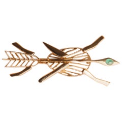 1963 Georges Braque Emerald Gold 'Philocthetes' Brooch