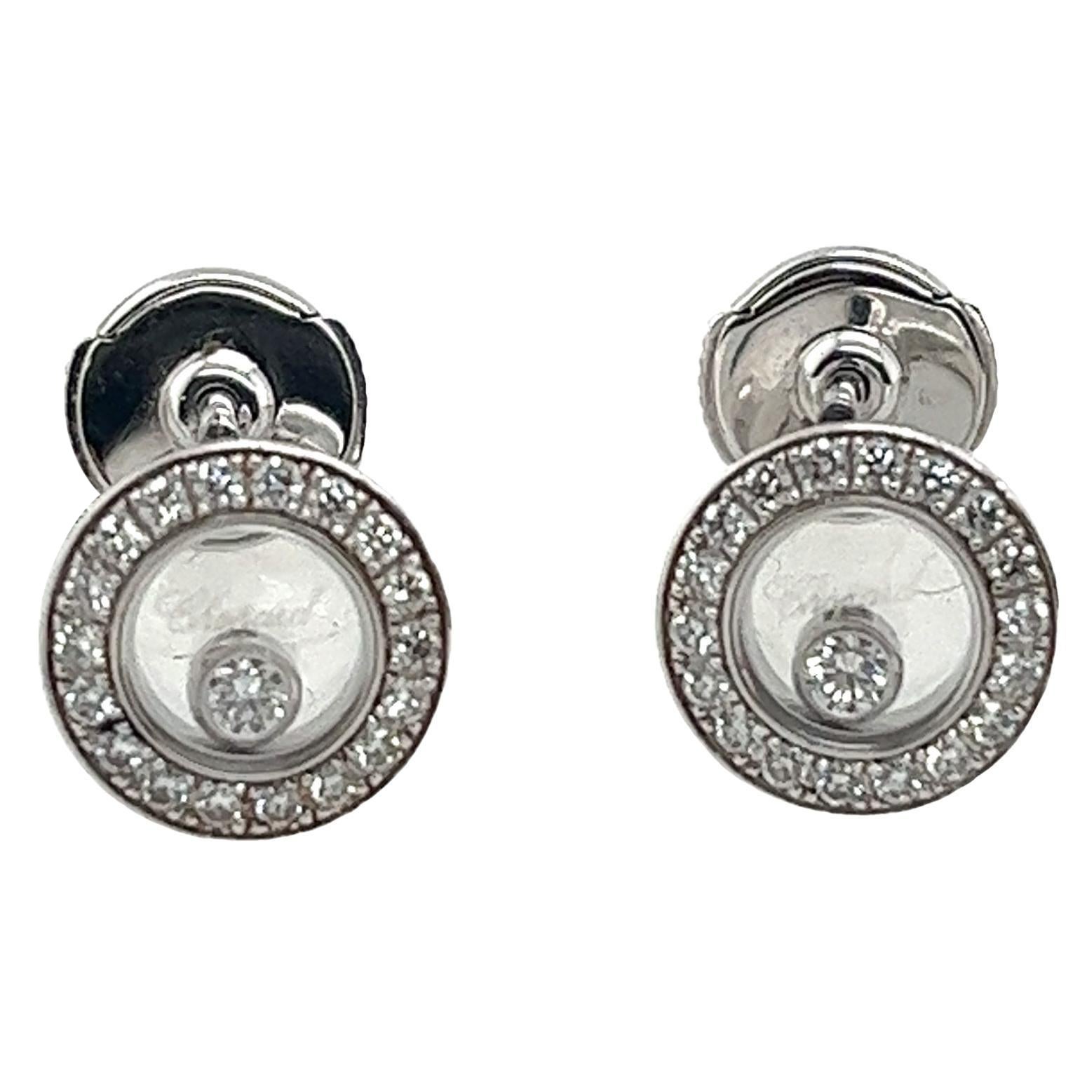 Chopard Happy Diamonds Earrings Set In 18ct White Gold