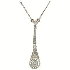 1920s Antique Diamond and Yellow Gold Necklace 10
