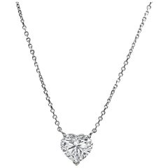 GIA-zertifizierte 1,52 Karat Diamant-Herz-Anhänger-Halskette