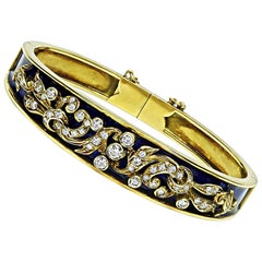 Vintage By, braccialetto in oro con smalto e diamanti da 1,00 carati
