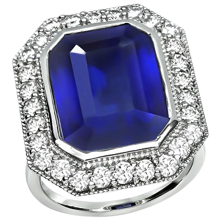12,35ct Saphir 1,25ct Diamant Verlobungsring