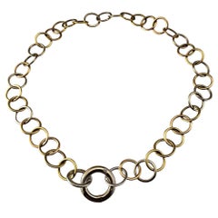 Pomellato 18K Tricolor Gold and Diamond Lucciole Link Necklace #20659