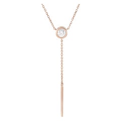 Collier pendentif en or rose 14 carats et diamants de 0,25 carat, LB Exclusive
