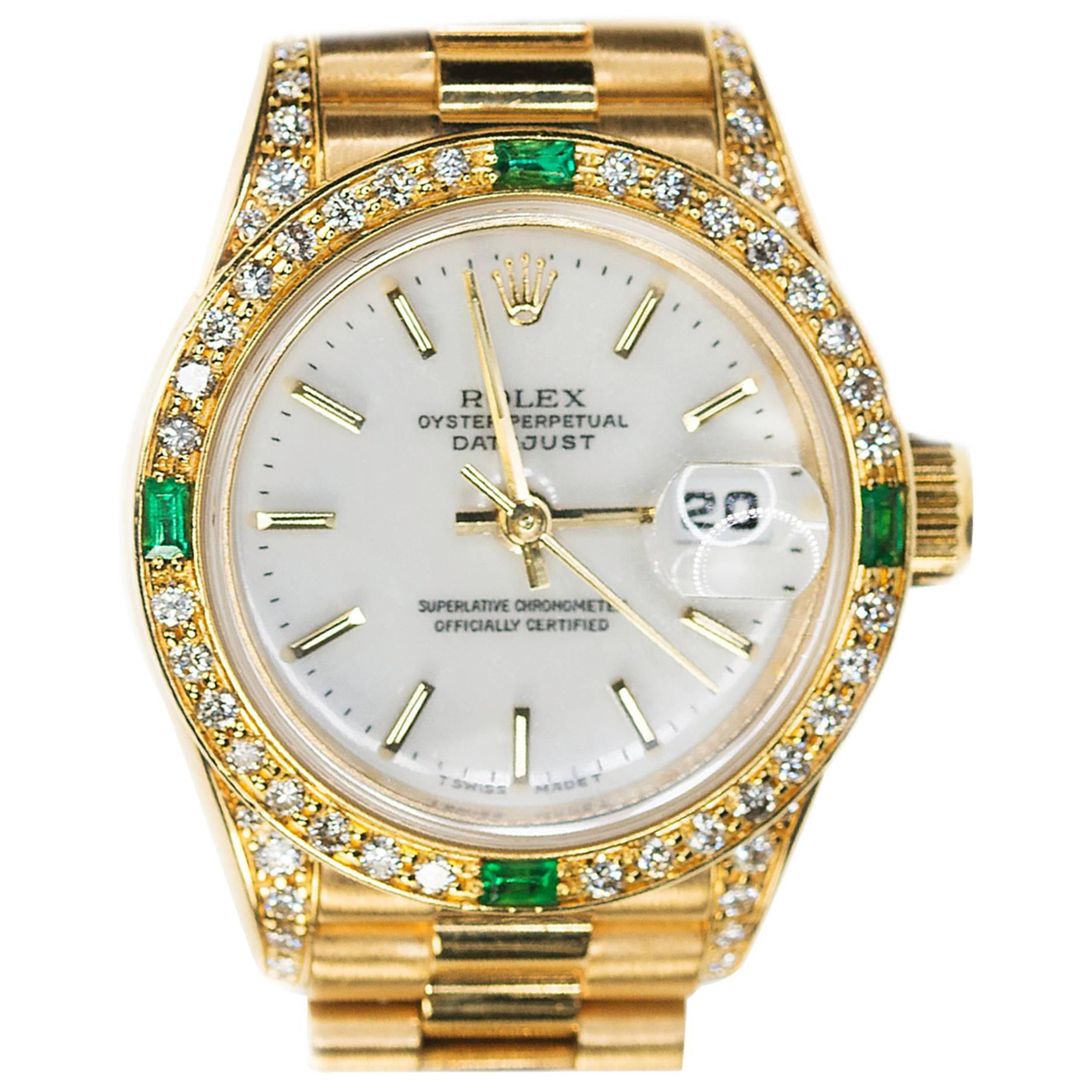 Rolex Ladies Yellow Gold President Oyster Perpetual Wristwatch
