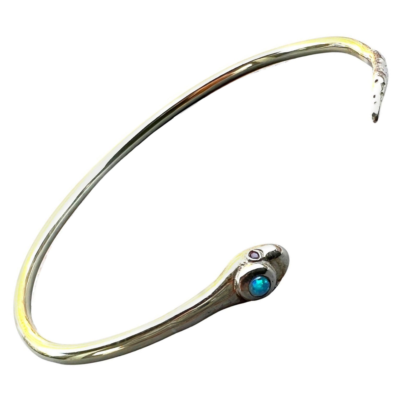 Snake Bangle Bracelet Opal Ruby