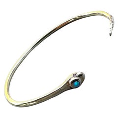 Snake Bangle Bracelet Opal Ruby