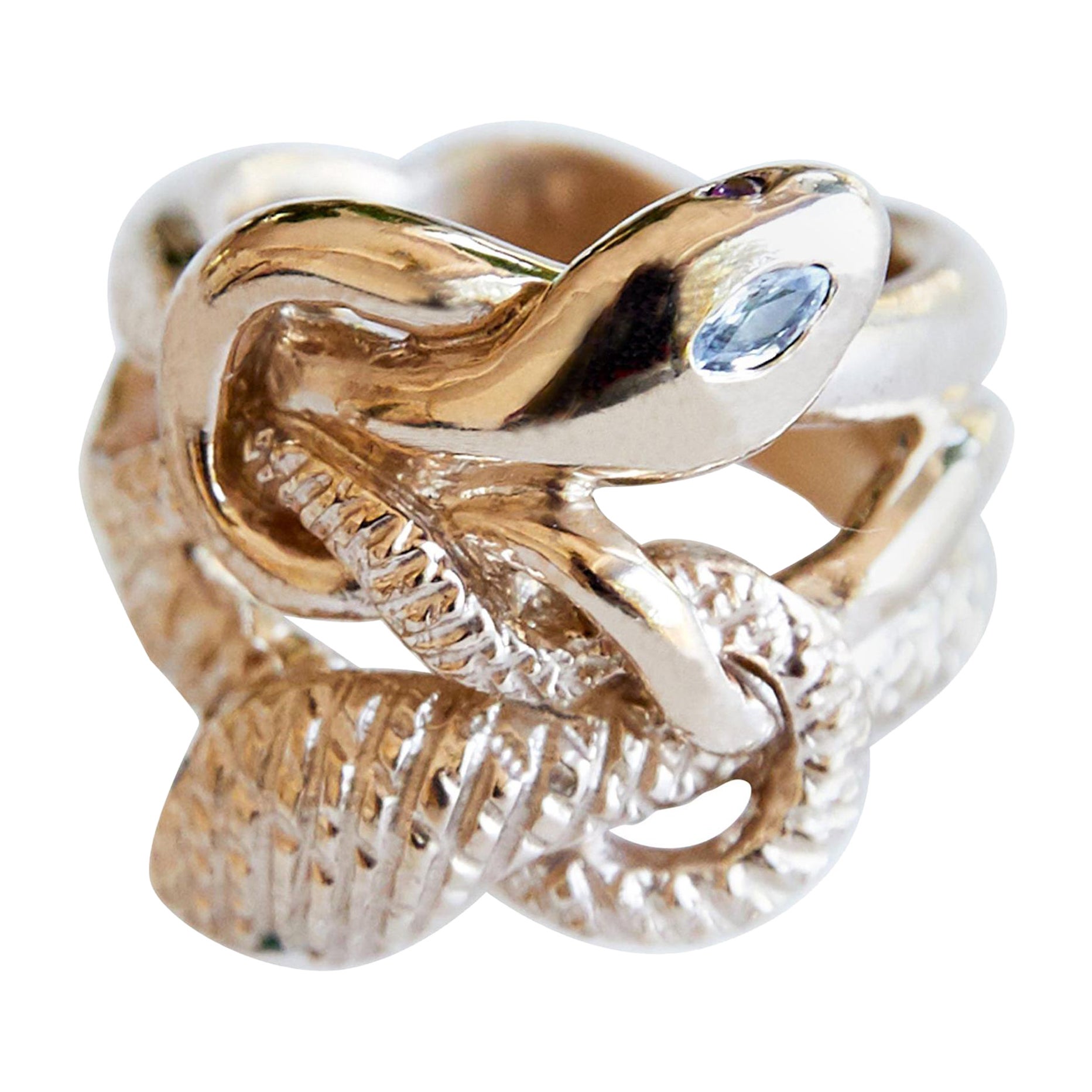 Sapphire Victorian Style Double Snake Ring Emerald Ruby
