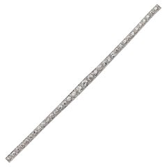 Substantial Old European Cut Diamond Tennis Bracelet
