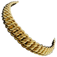 UnoAErre 9K Yellow Gold Retro 1960's Italian Curb (Cuban) Link Bracelet, 19.5cm