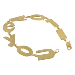Iconic "I Love You"  Gold Plated Sterling Bracelet