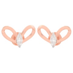 0,51 Karat SI/HI Marquise Diamant-Schmetterlingsohrstecker 18 Karat Roségold