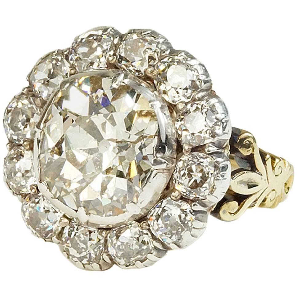 Victorian 19th Century Diamond Ring 8 Carat For Sale