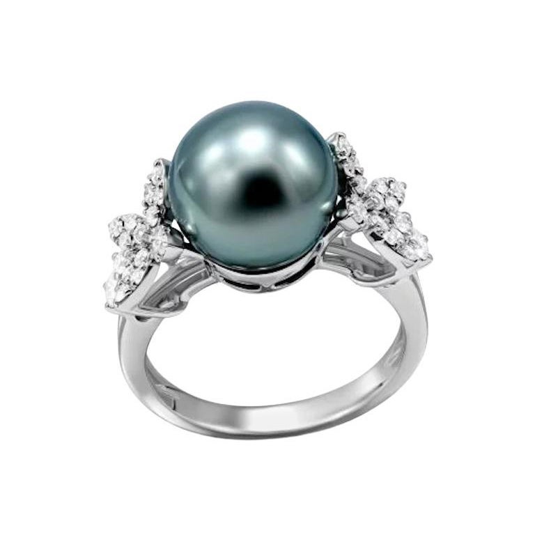 The Moderns Pearl Diamond White Gold Gold 18K Ring For Her en vente