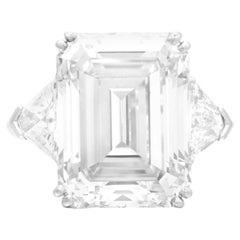 GIA Certified 5 Carat Emerald Cut Diamond Platinum Ring